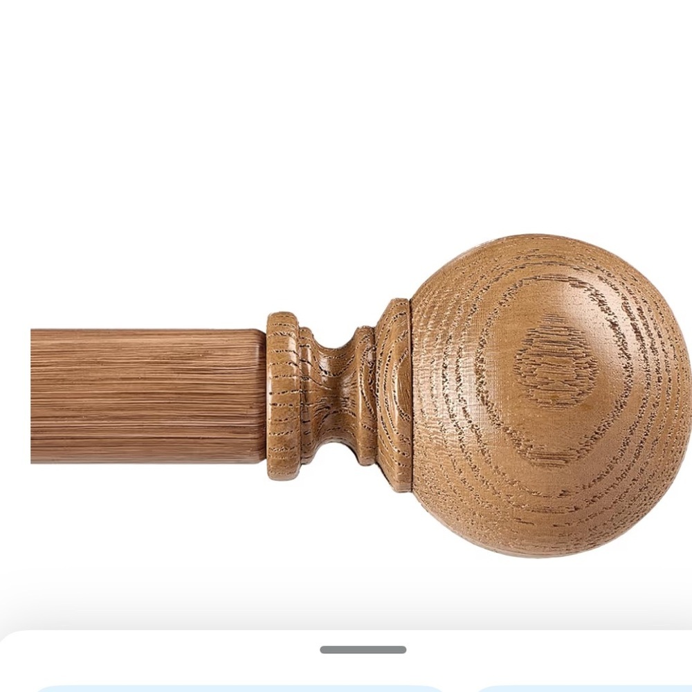 Rustic Drapery Rod with Wood Grain Finials
